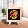 Good Vibes Table Decor Wooden Modern Showpiece for Office Desk and home