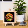 Good Vibes Table Decor Wooden Modern Showpiece for Office Desk and home