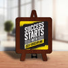 Success Starts With Self Discipline Table Decor Wooden Modern Showpiece for Office Desk and home