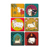 Indian Traditional Cow Art Beautiful Wooden Coasters For Home And Kitchen