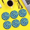 Evil Eye pattern Wooden Tea Coasters For Home and Kitchen