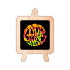 Good Vibes Table Decor Wooden Modern Showpiece for Office Desk and home