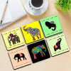 Elephant Art Wooden Tea Coasters For Home and Kitchen