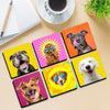 Beautiful Dog Wooden Tea Coasters For Home And Kitchen