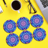 Blue mandalas pattern Wooden Tea Coasters For Home and Kitchen